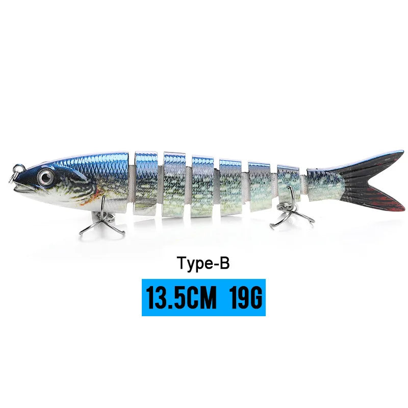VTAVTA 8-Segment Jointed Crankbait – 10/14cm Sinking Swimbait Lure