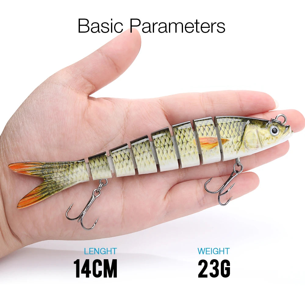 VTAVTA 8-Segment Jointed Crankbait – 10/14cm Sinking Swimbait Lure