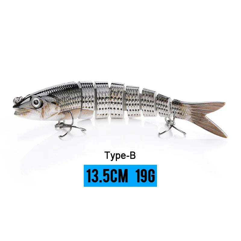 VTAVTA 8-Segment Jointed Crankbait – 10/14cm Sinking Swimbait Lure