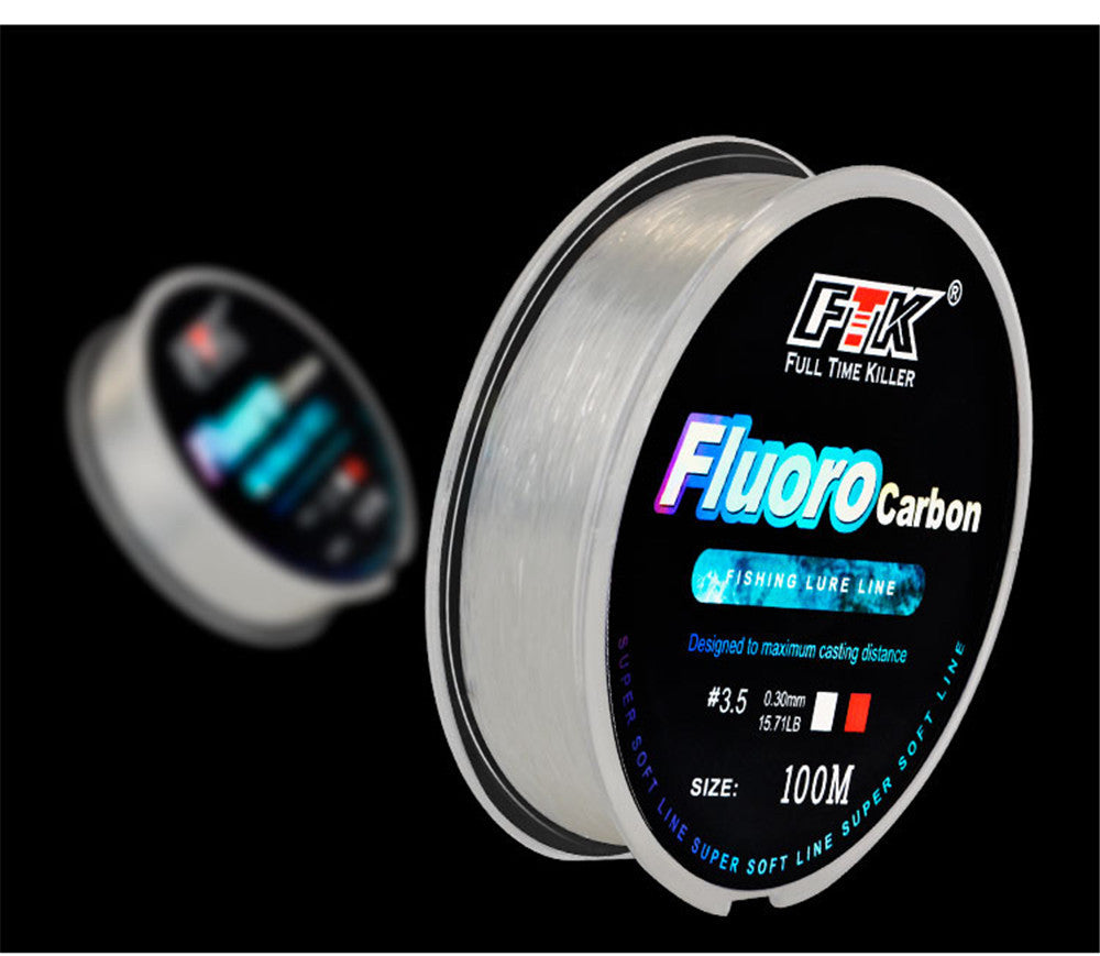 100m Fluorocarbon Bait Fishing Line – Carbon Fiber Fishing Line for All Types of Fishing