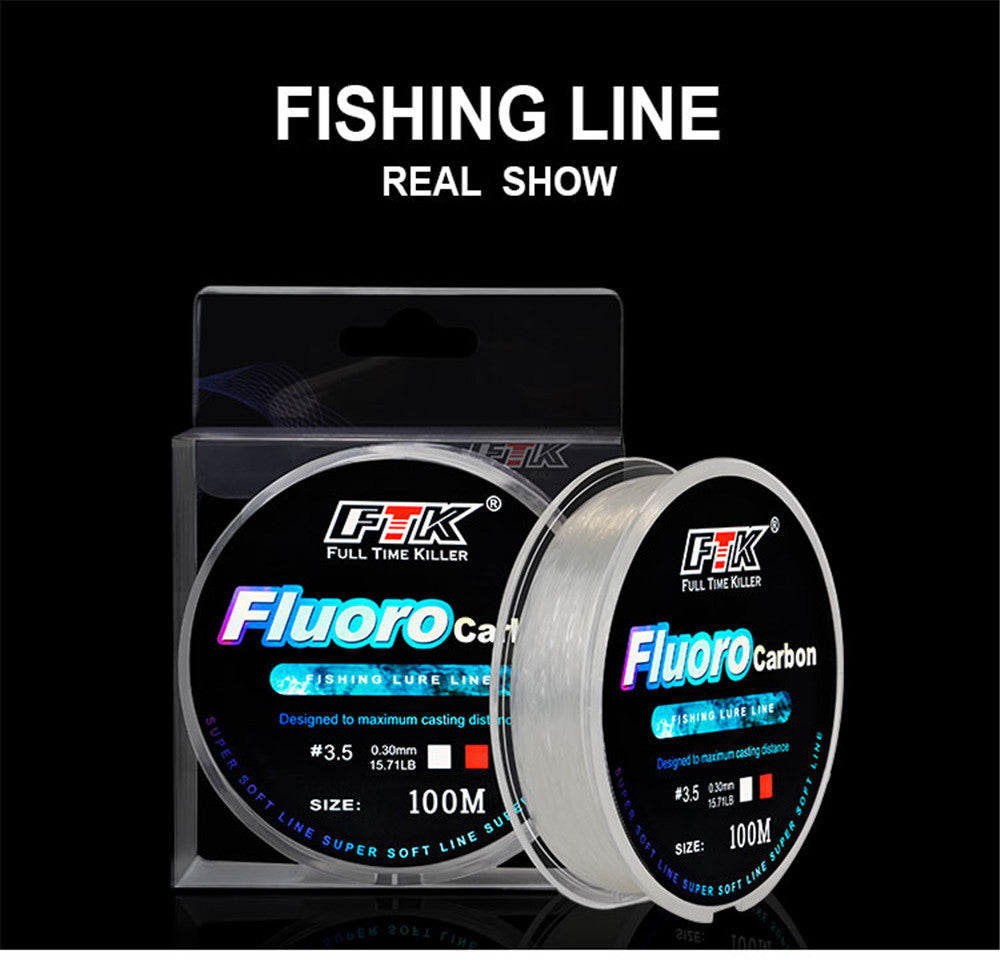 100m Fluorocarbon Bait Fishing Line – Carbon Fiber Fishing Line for All Types of Fishing