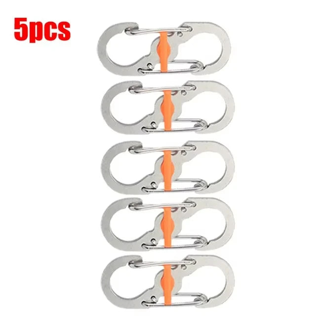 5Pcs S-Type Locking Carabiner Hooks