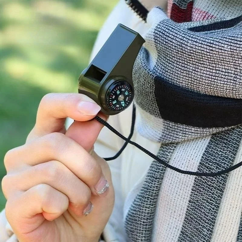 3-in-1 Survival Whistle with Compass & Thermometer