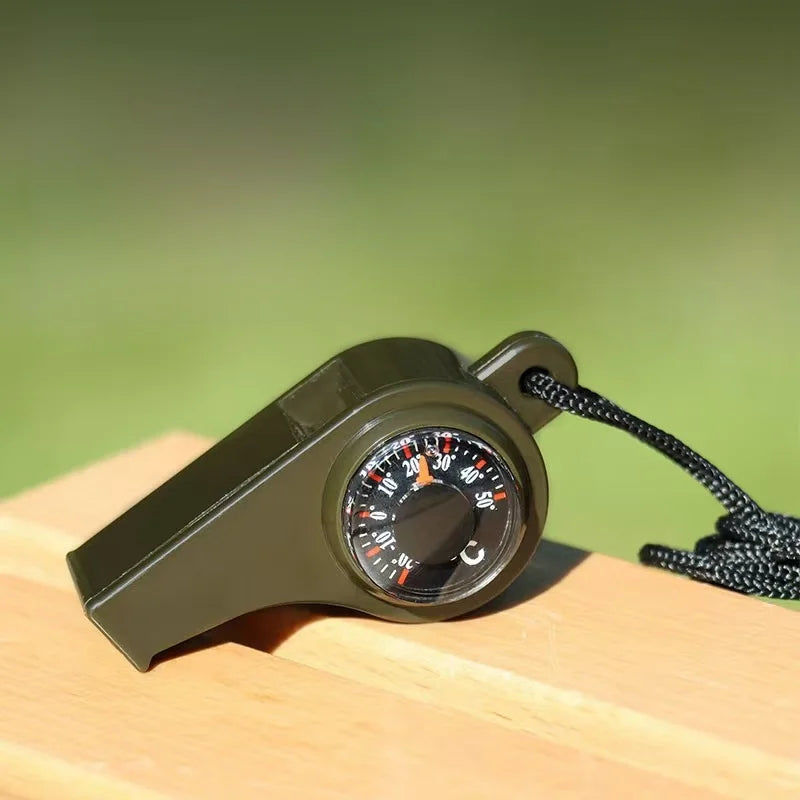 3-in-1 Survival Whistle with Compass & Thermometer