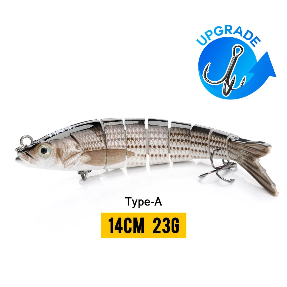 VTAVTA 8-Segment Jointed Crankbait – 10/14cm Sinking Swimbait Lure