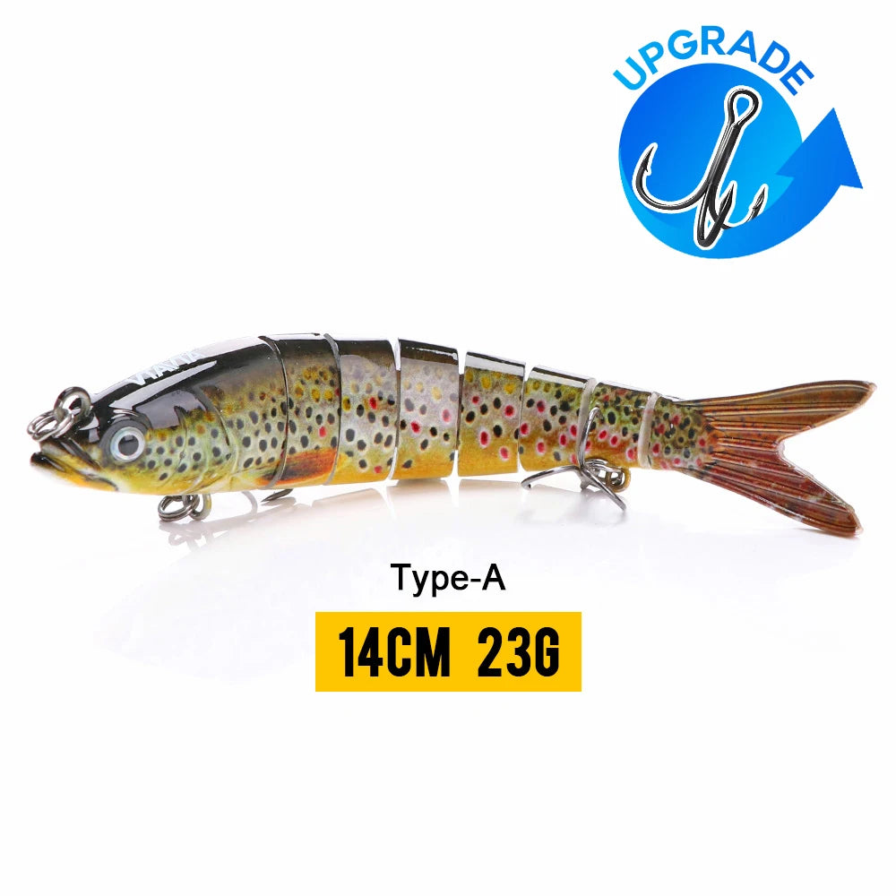 VTAVTA 8-Segment Jointed Crankbait – 10/14cm Sinking Swimbait Lure