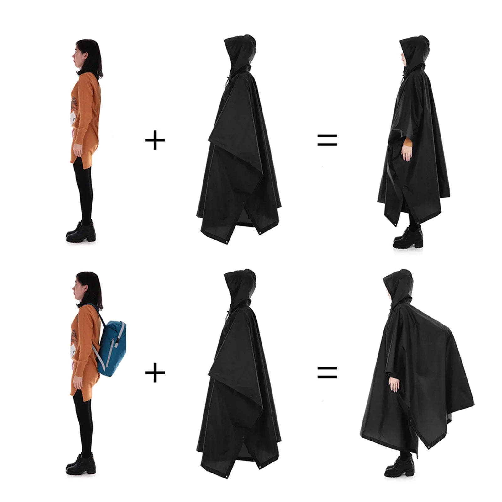 3-in-1 Waterproof Rain Poncho – Lightweight Rain Coat, Picnic Mat, and Sun Shelter