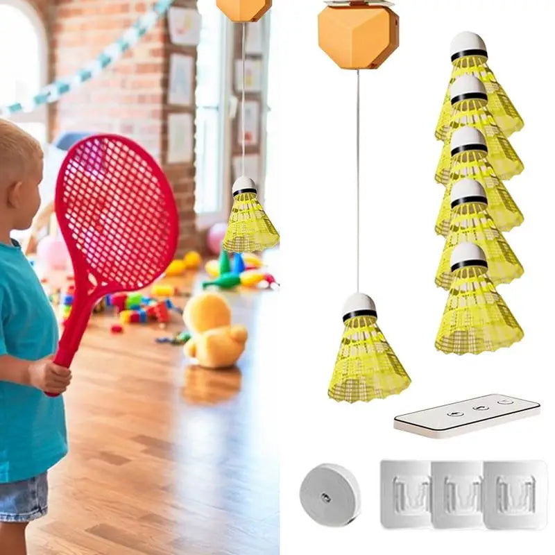 Rebound Badminton Trainer Kit with Remote Control & 6 Balls
