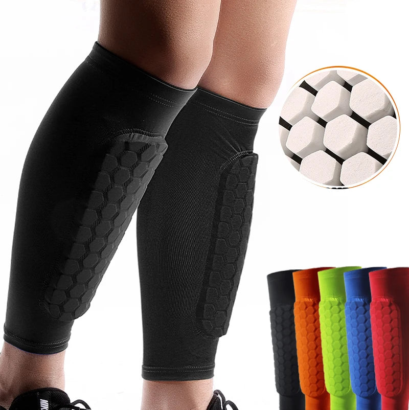 Football Shin Guard Compression Sleeves – Padded Calf Support