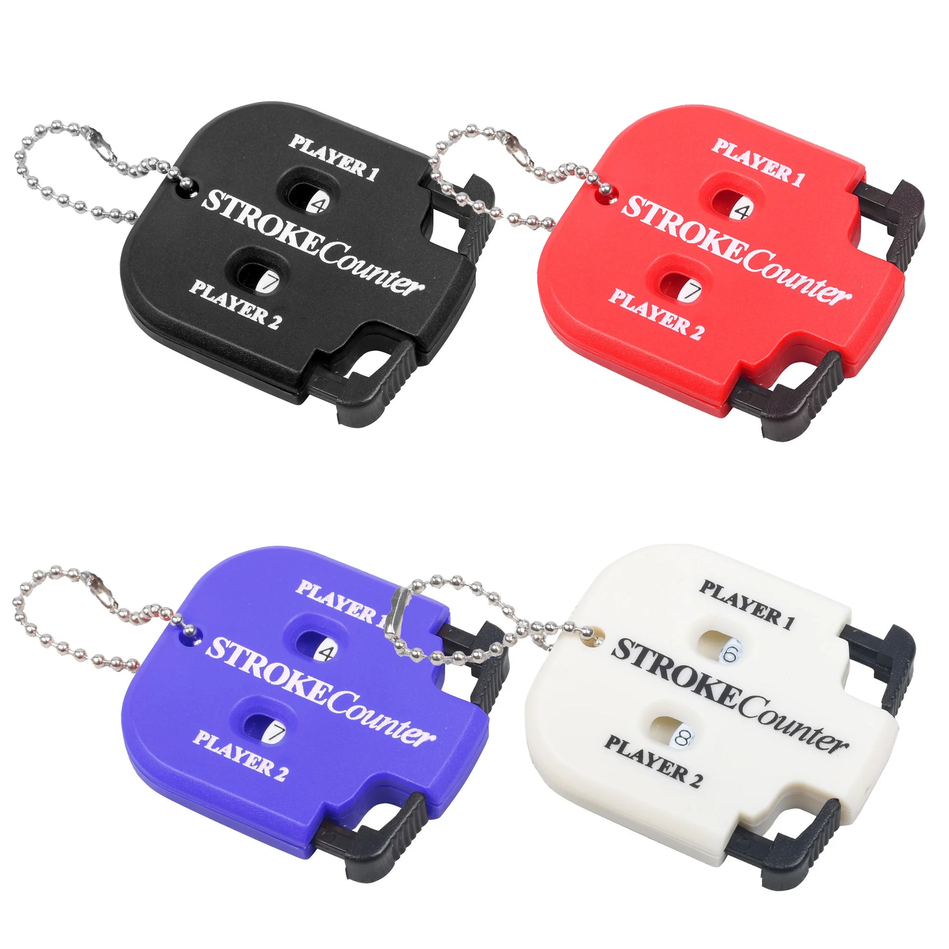 4 Colors Mini Golf S4-Color Mini Golf Score Stroke Counter Clicker Keychaincore Shot Stroke Counter Clicker Keychain For Golf Game Scorekeeper Golf Accessory