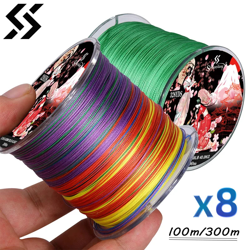 Sougayilang 8-Strands Braided Fishing Line – 100M & 300M Multifilament PE Line