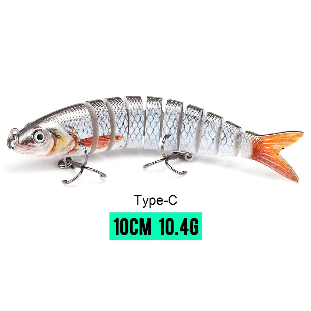 VTAVTA 8-Segment Jointed Crankbait – 10/14cm Sinking Swimbait Lure
