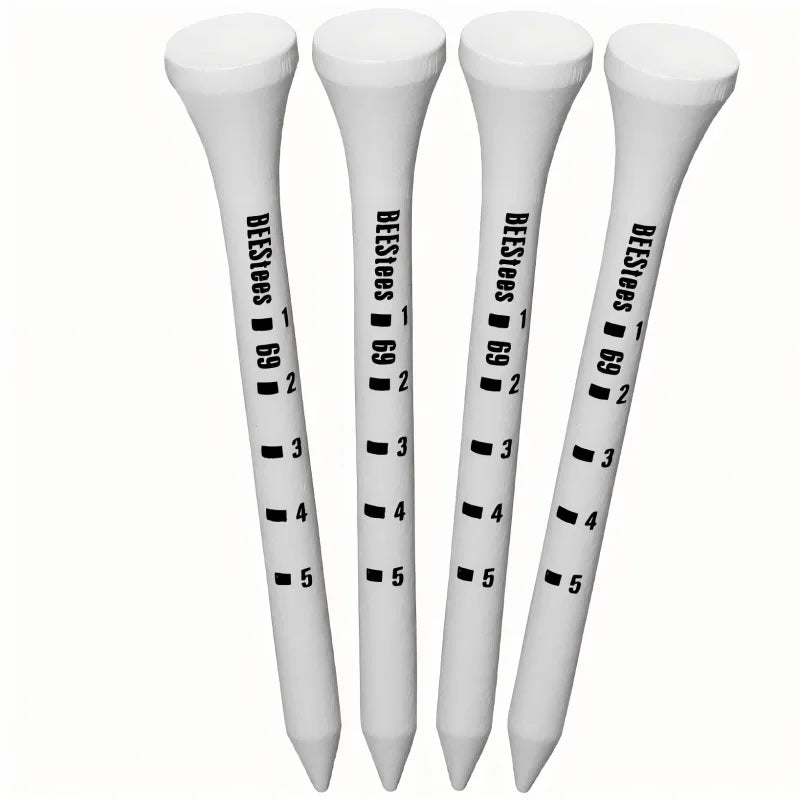 50pcs Wooden Golf Tees – 83mm Degree Scale Tees (White & Black)