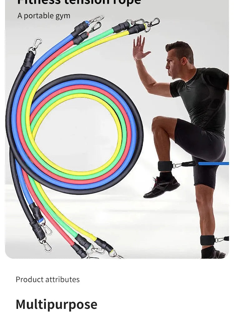 11PCS TPE Resistance Band Set – Full-Body Training Kit