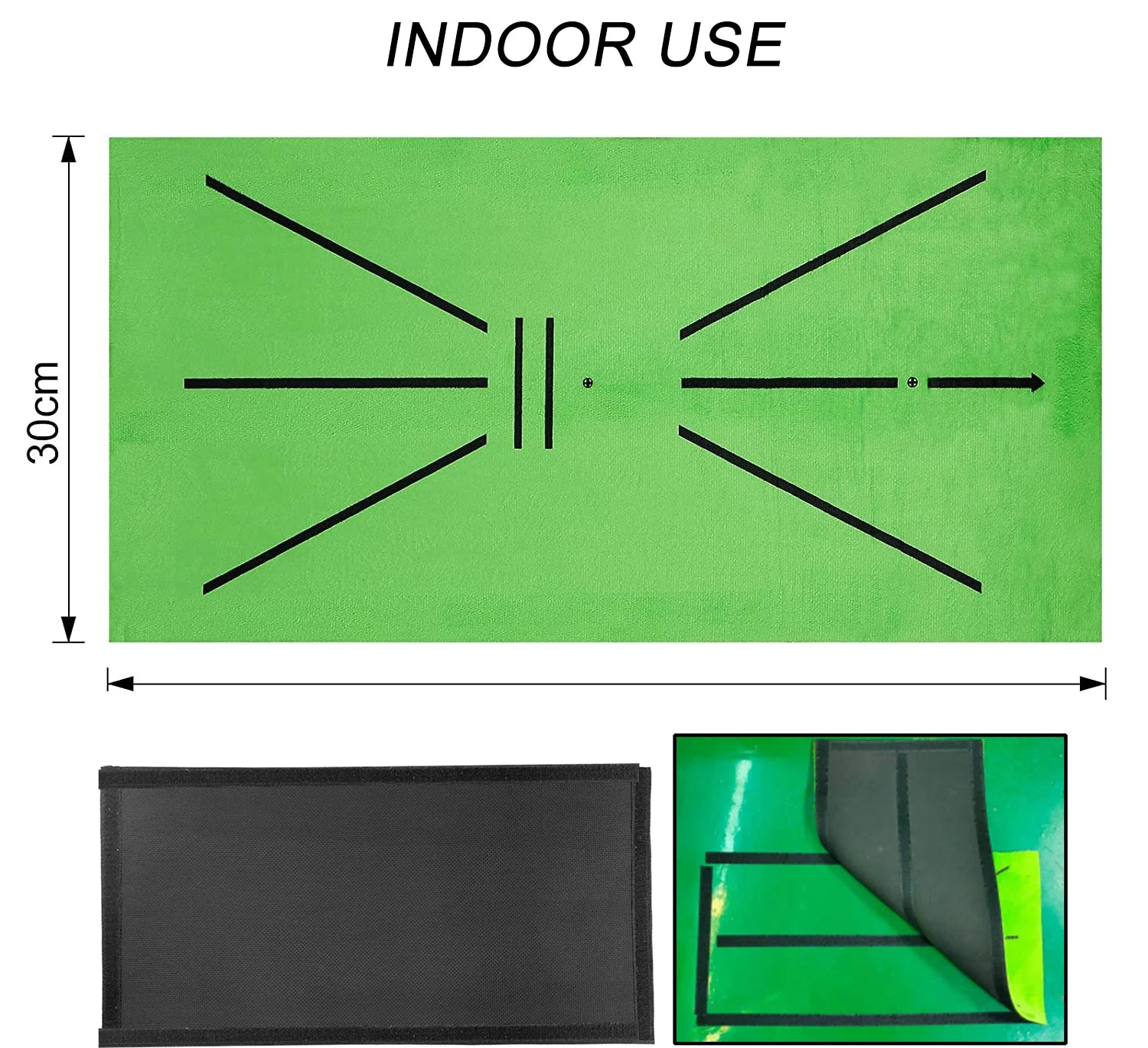 Golf Swing Training Mat – 30x60cm Swing Path Practice and Impact Detection Pad