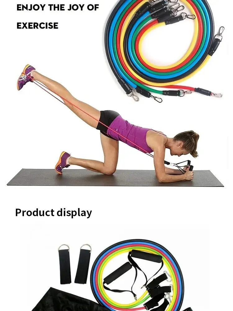 11PCS TPE Resistance Band Set – Full-Body Training Kit