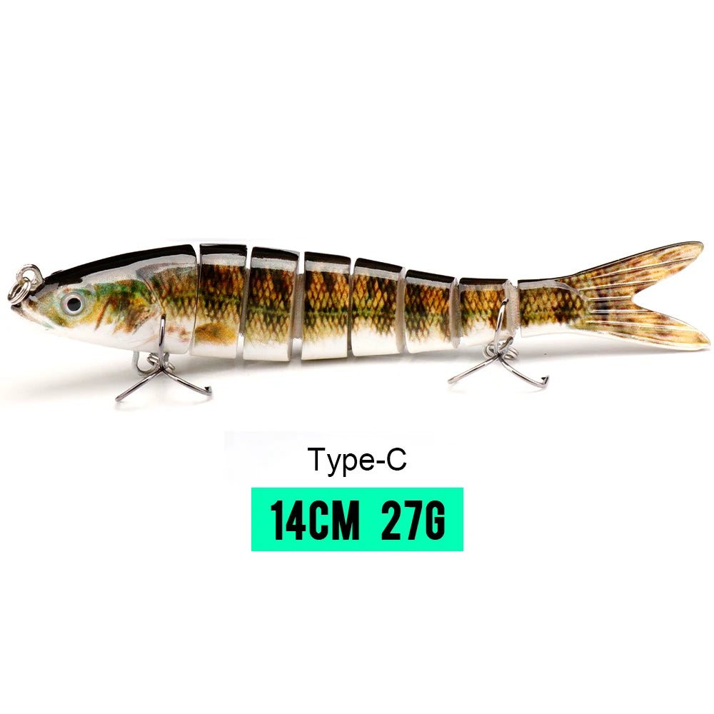 VTAVTA 8-Segment Jointed Crankbait – 10/14cm Sinking Swimbait Lure