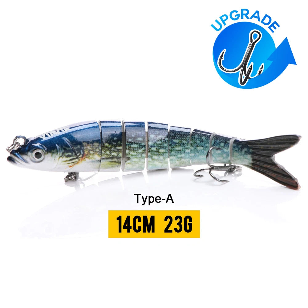 VTAVTA 8-Segment Jointed Crankbait – 10/14cm Sinking Swimbait Lure