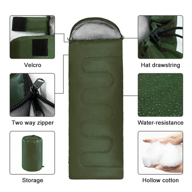 Ultralight 4-Season Camping Sleeping Bag – Waterproof and Warm for Outdoor Travel