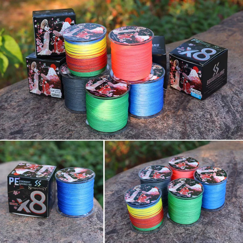 Sougayilang 8-Strands Braided Fishing Line – 100M & 300M Multifilament PE Line