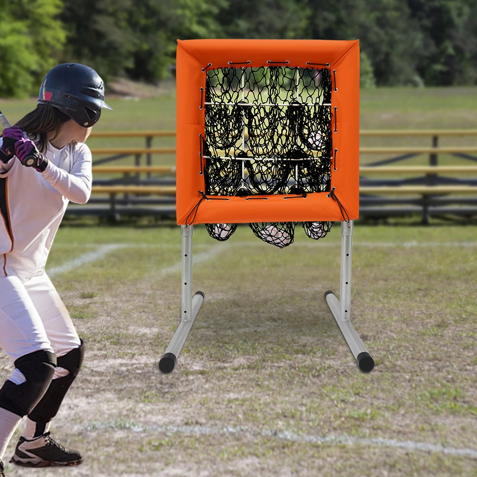 Adjustable Baseball Pitching Net with Strike Zone
