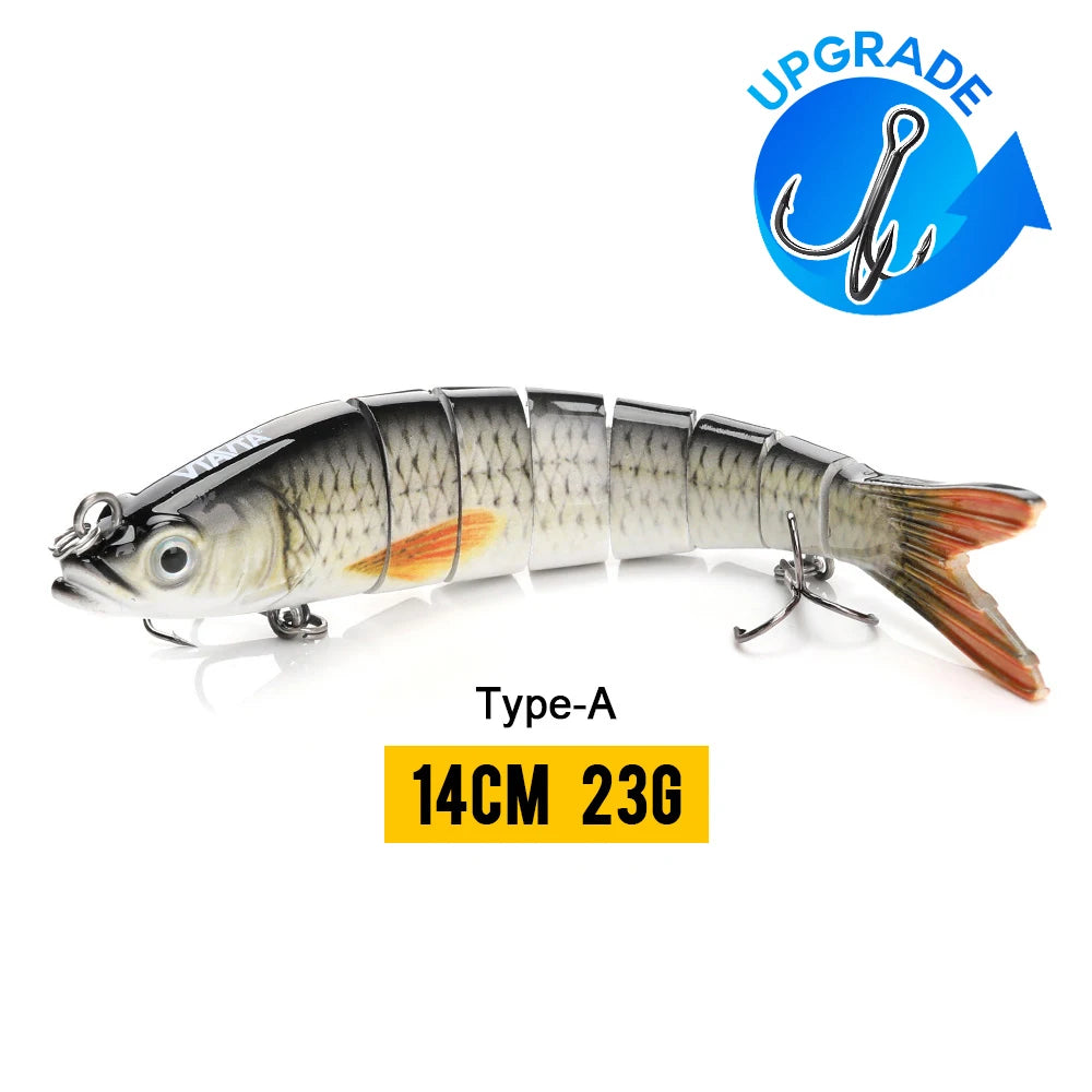 VTAVTA 8-Segment Jointed Crankbait – 10/14cm Sinking Swimbait Lure
