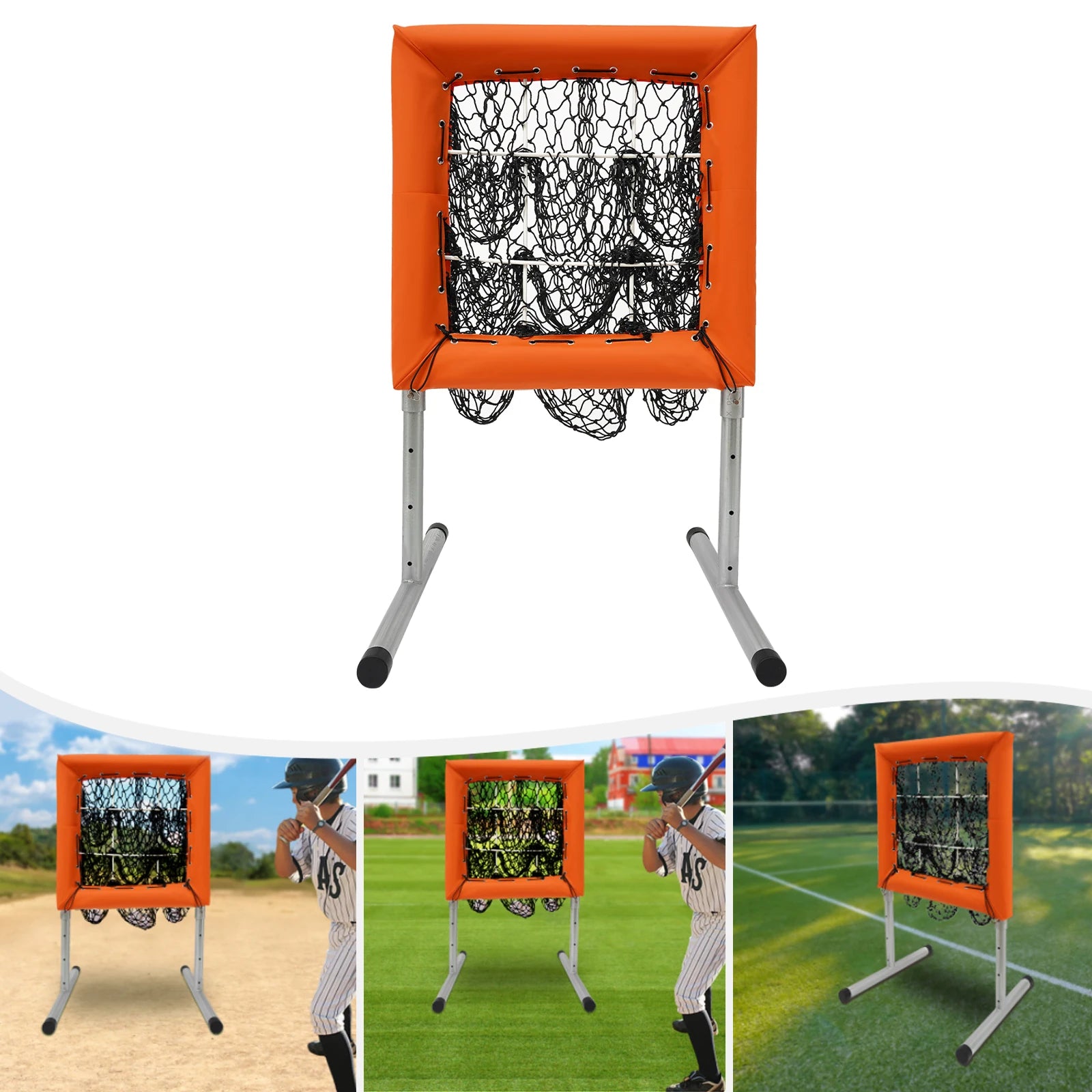 Adjustable Baseball Pitching Net with Strike Zone
