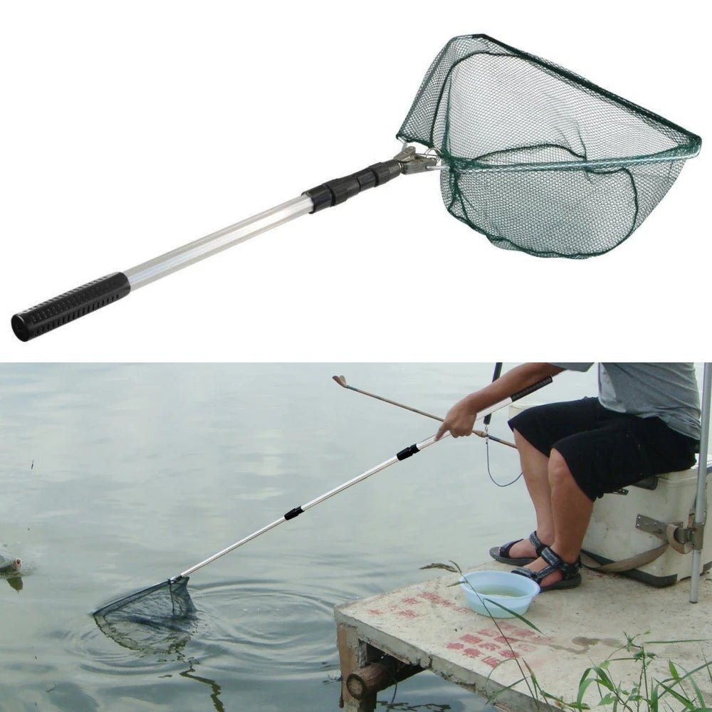 Telescopic Fishing Net (55cm–190cm) – Foldable Landing Net for Salmon, Carp, Catfish, and Trout