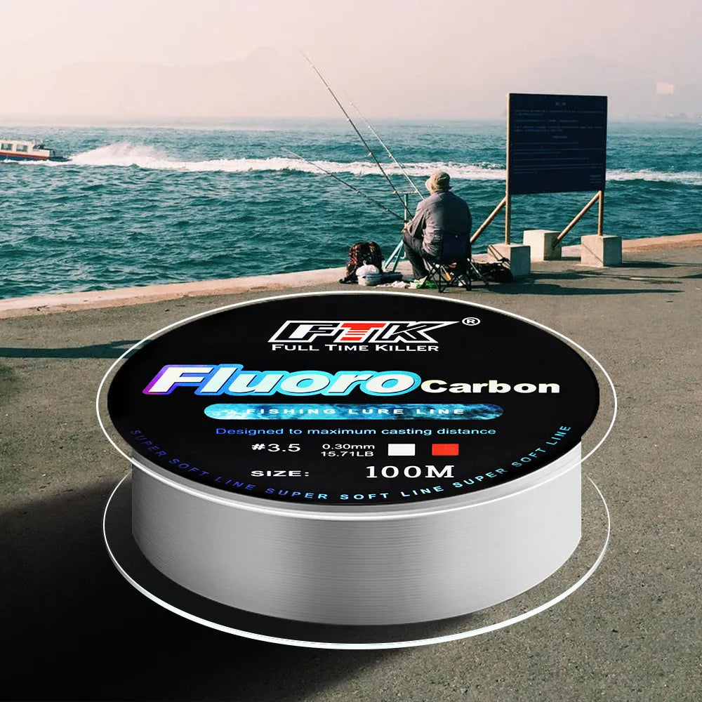 100m Fluorocarbon Bait Fishing Line – Carbon Fiber Fishing Line for All Types of Fishing