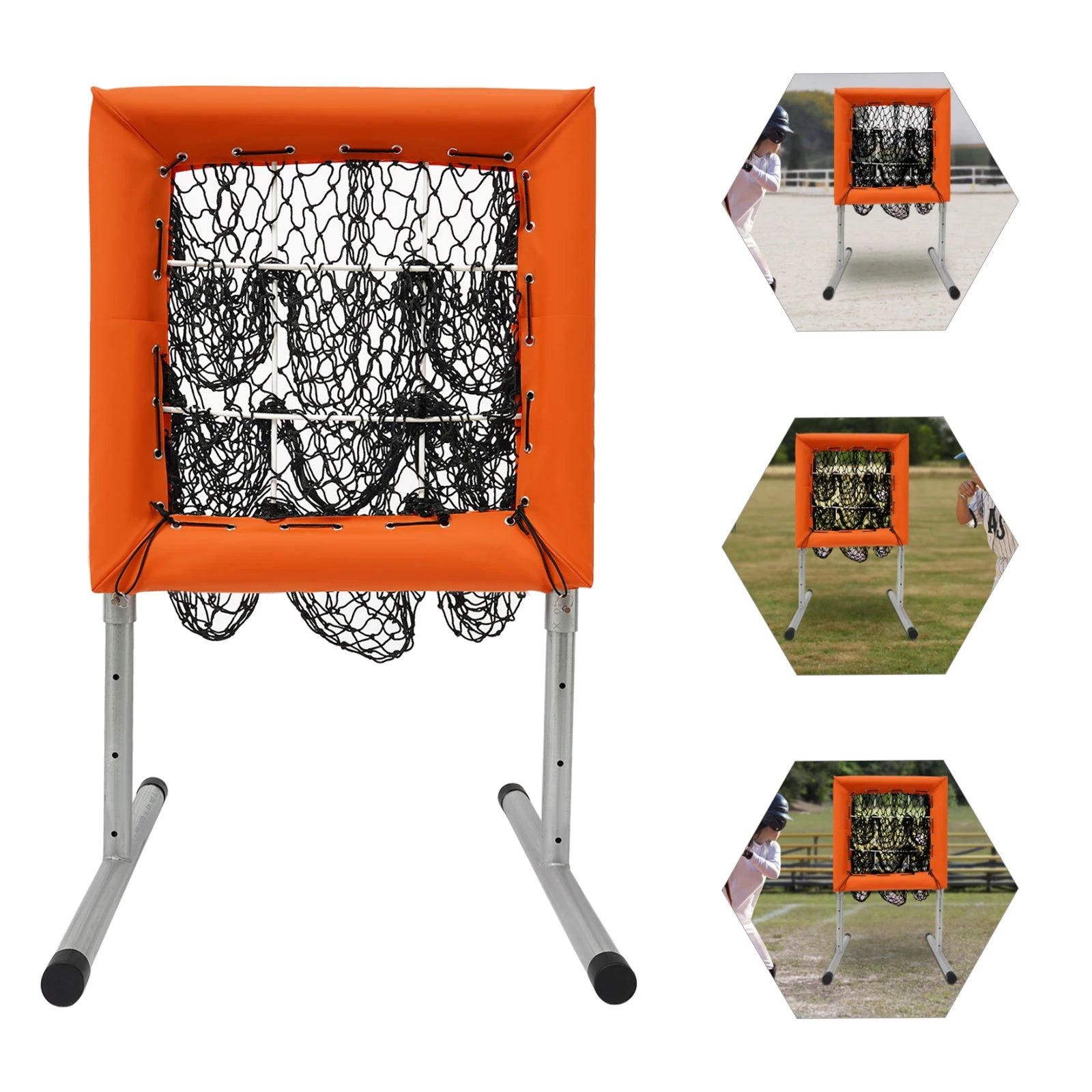 Adjustable Baseball Pitching Net with Strike Zone