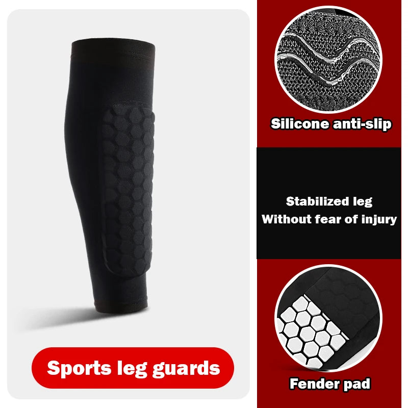 Football Shin Guard Compression Sleeves – Padded Calf Support