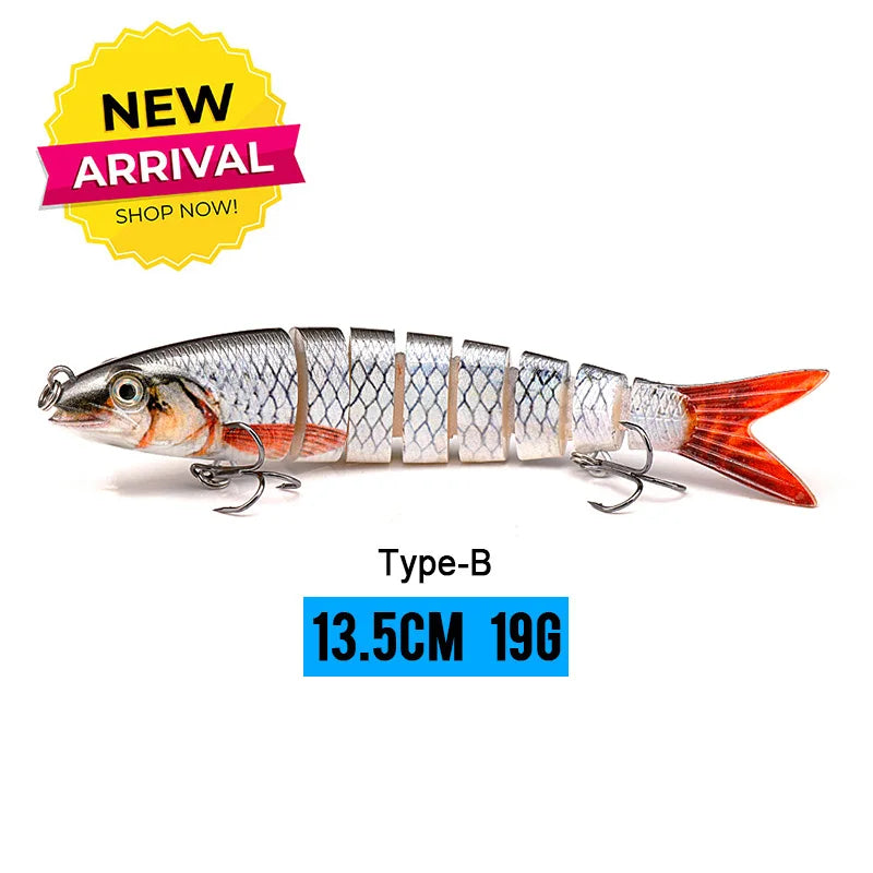 VTAVTA 8-Segment Jointed Crankbait – 10/14cm Sinking Swimbait Lure