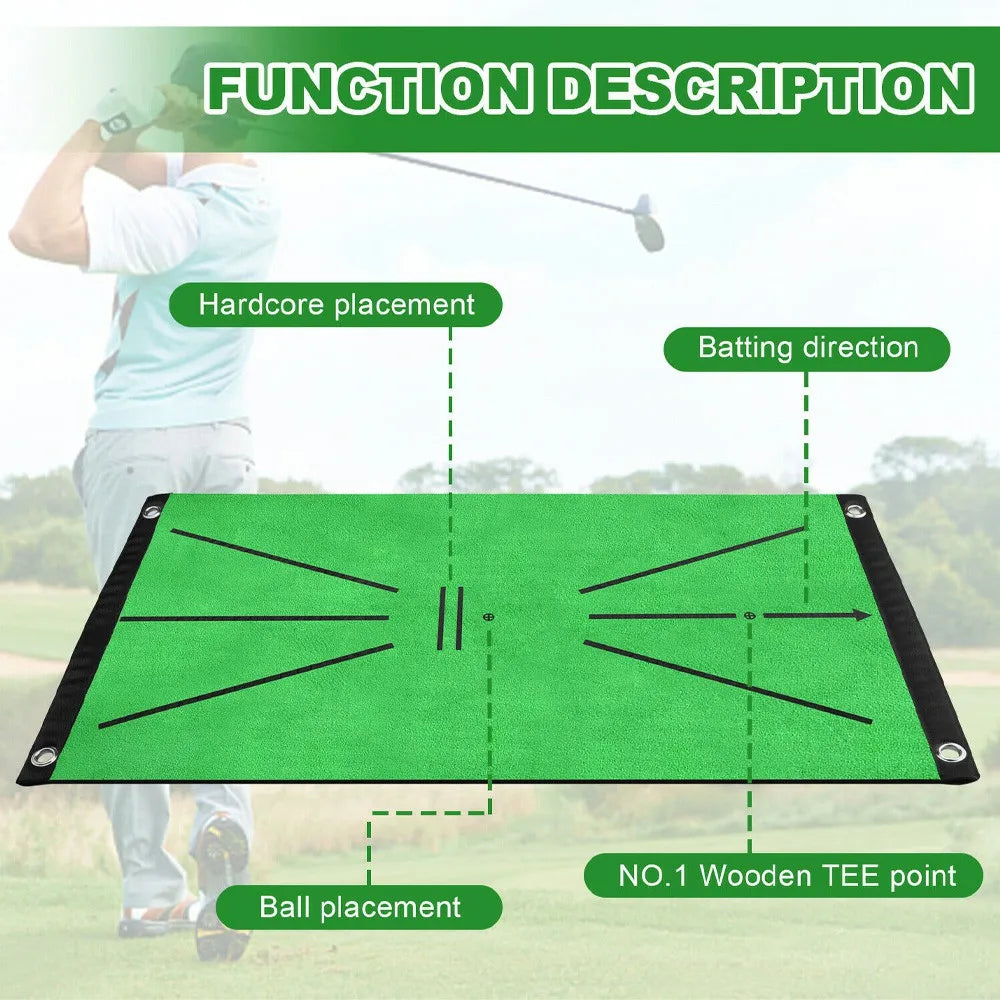 Golf Swing Training Mat – 30x60cm Swing Path Practice and Impact Detection Pad