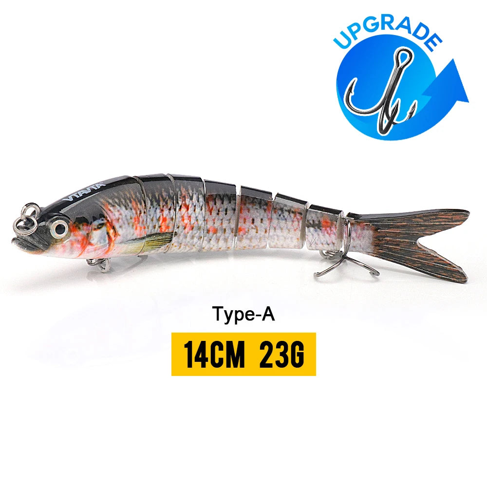 VTAVTA 8-Segment Jointed Crankbait – 10/14cm Sinking Swimbait Lure