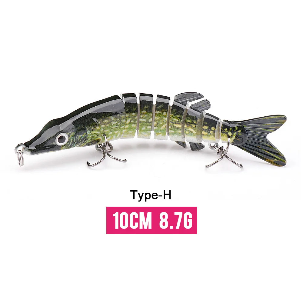 VTAVTA 8-Segment Jointed Crankbait – 10/14cm Sinking Swimbait Lure