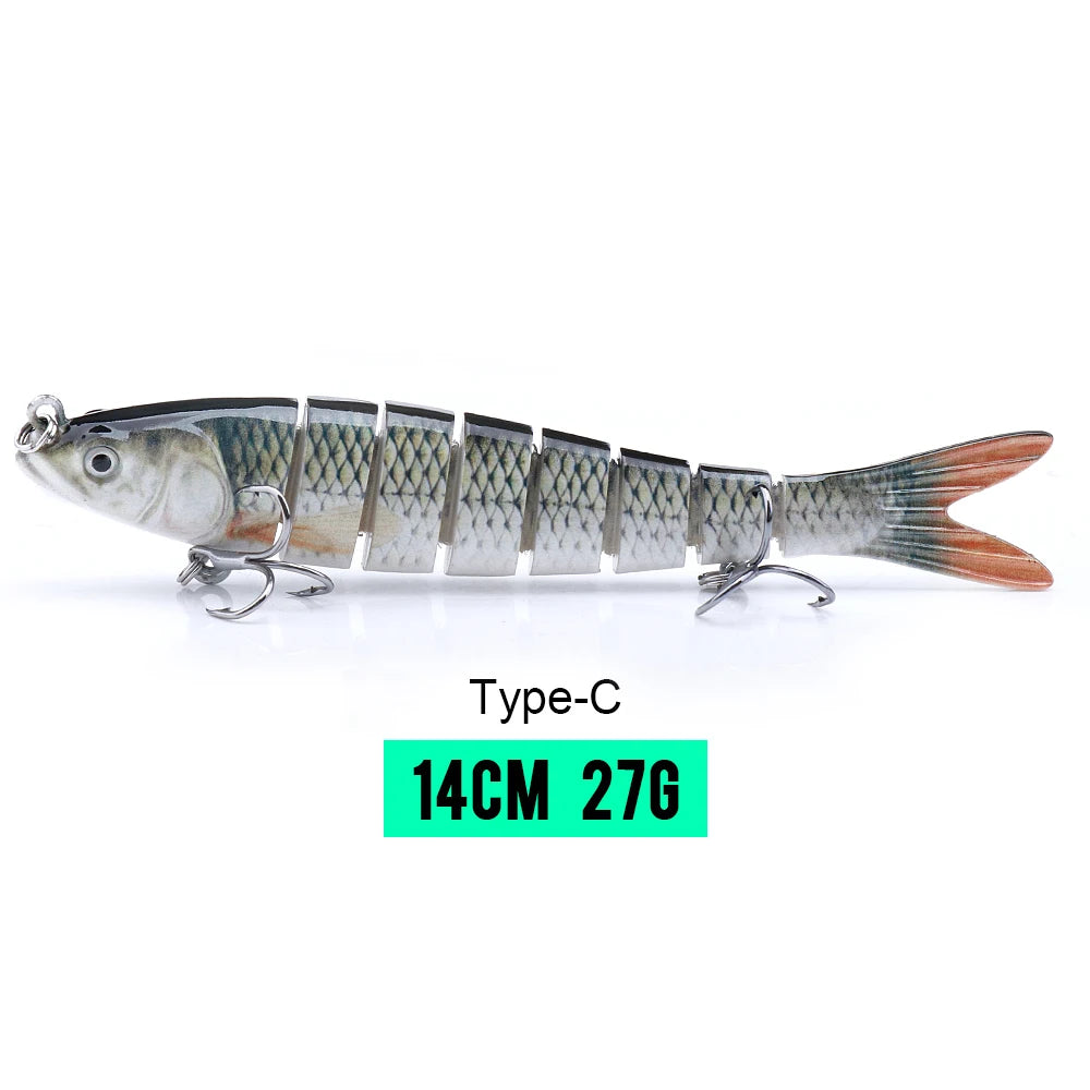 VTAVTA 8-Segment Jointed Crankbait – 10/14cm Sinking Swimbait Lure