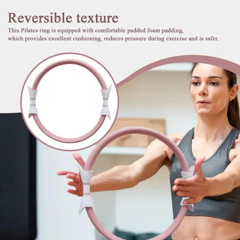 14.96" Pilates Exercise Ring with Double Grip – Versatile Fitness Tool for Toning and Strengthening