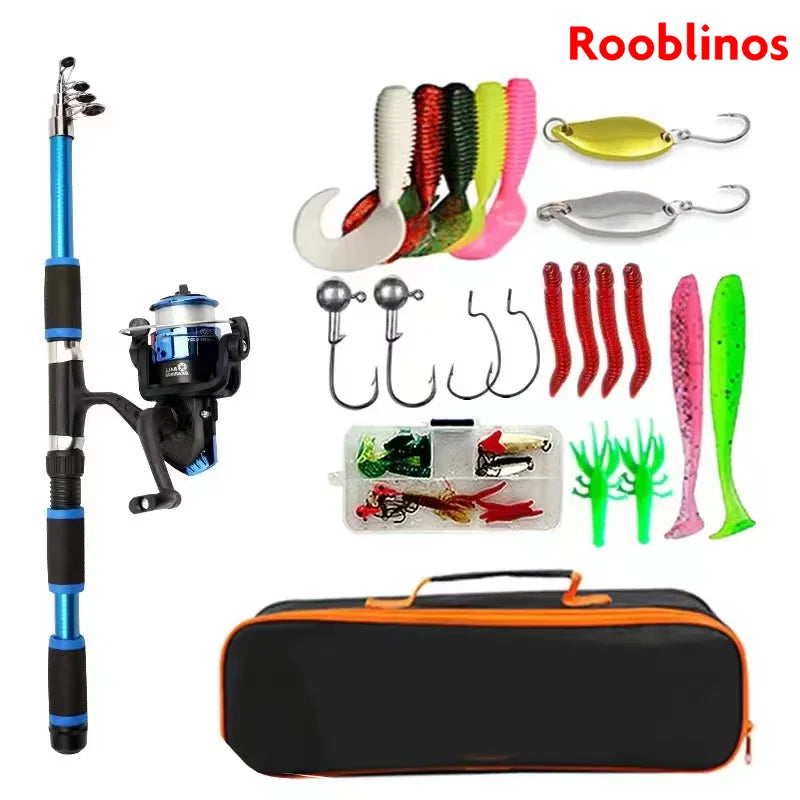 ROOBLINOS Telescopic Fishing Pole Set – Full Kit for Travel and Beginners