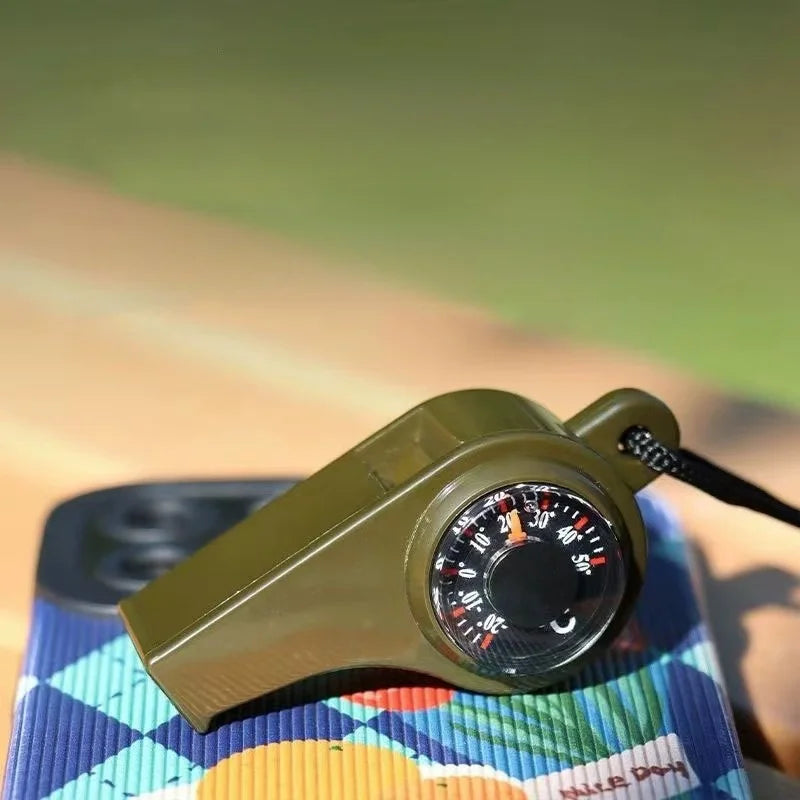 3-in-1 Survival Whistle with Compass & Thermometer