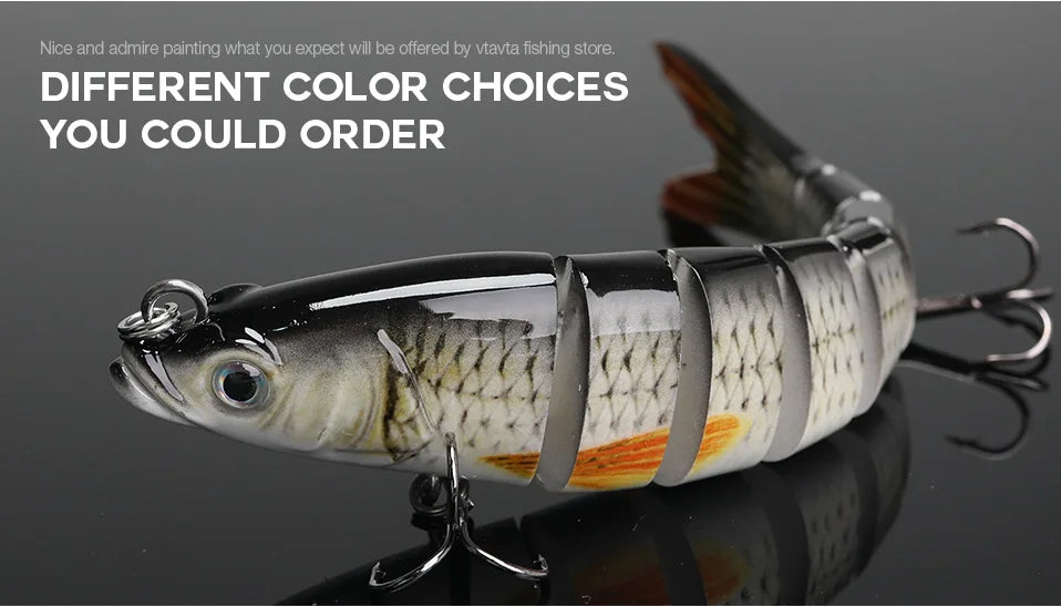 VTAVTA 8-Segment Jointed Crankbait – 10/14cm Sinking Swimbait Lure