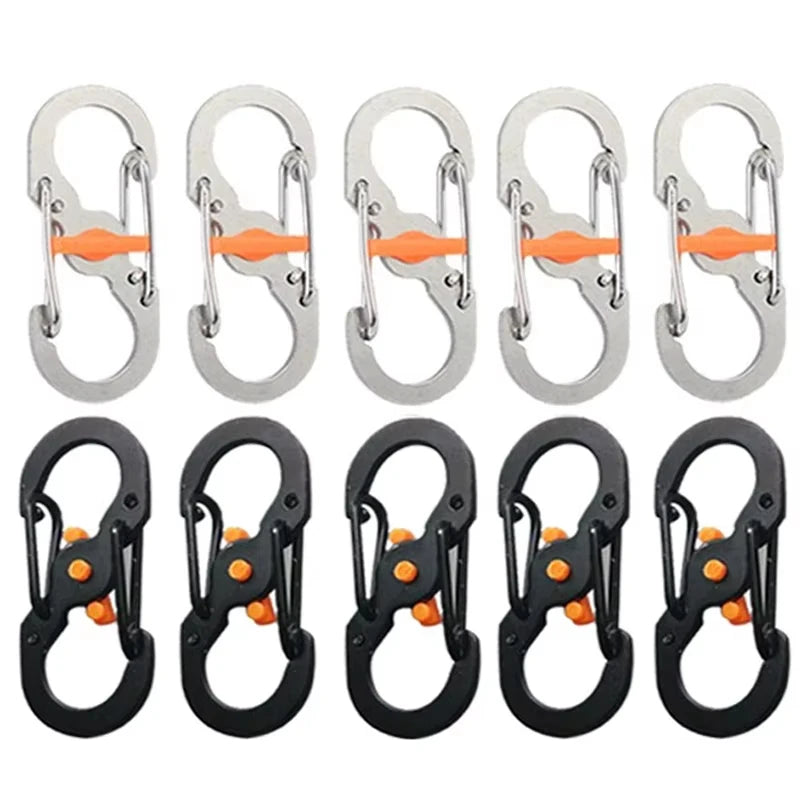 5Pcs S-Type Locking Carabiner Hooks