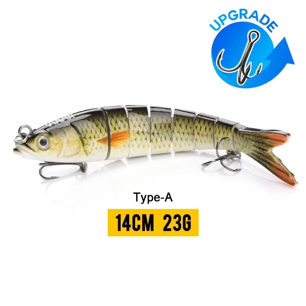 VTAVTA 8-Segment Jointed Crankbait – 10/14cm Sinking Swimbait Lure