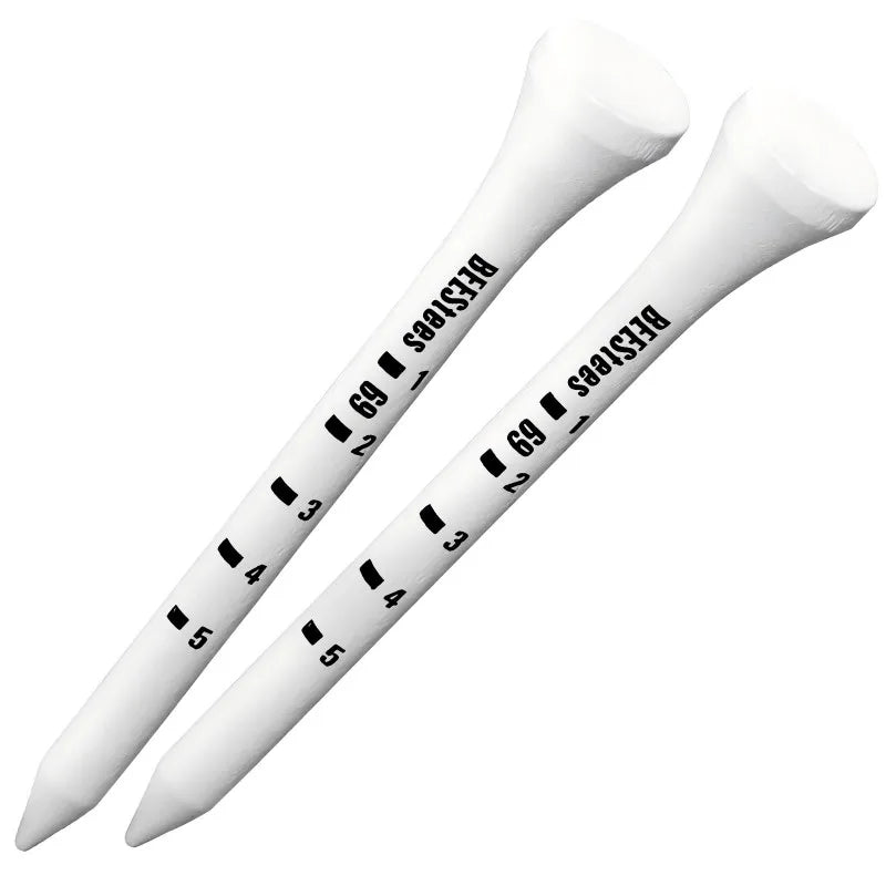 50pcs Wooden Golf Tees – 83mm Degree Scale Tees (White & Black)