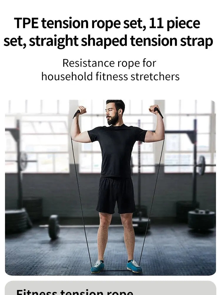 11PCS TPE Resistance Band Set – Full-Body Training Kit