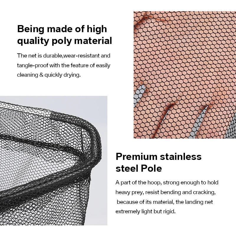 Telescopic Fishing Net (55cm–190cm) – Foldable Landing Net for Salmon, Carp, Catfish, and Trout