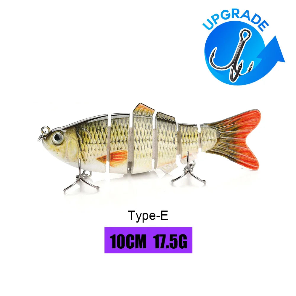 VTAVTA 8-Segment Jointed Crankbait – 10/14cm Sinking Swimbait Lure