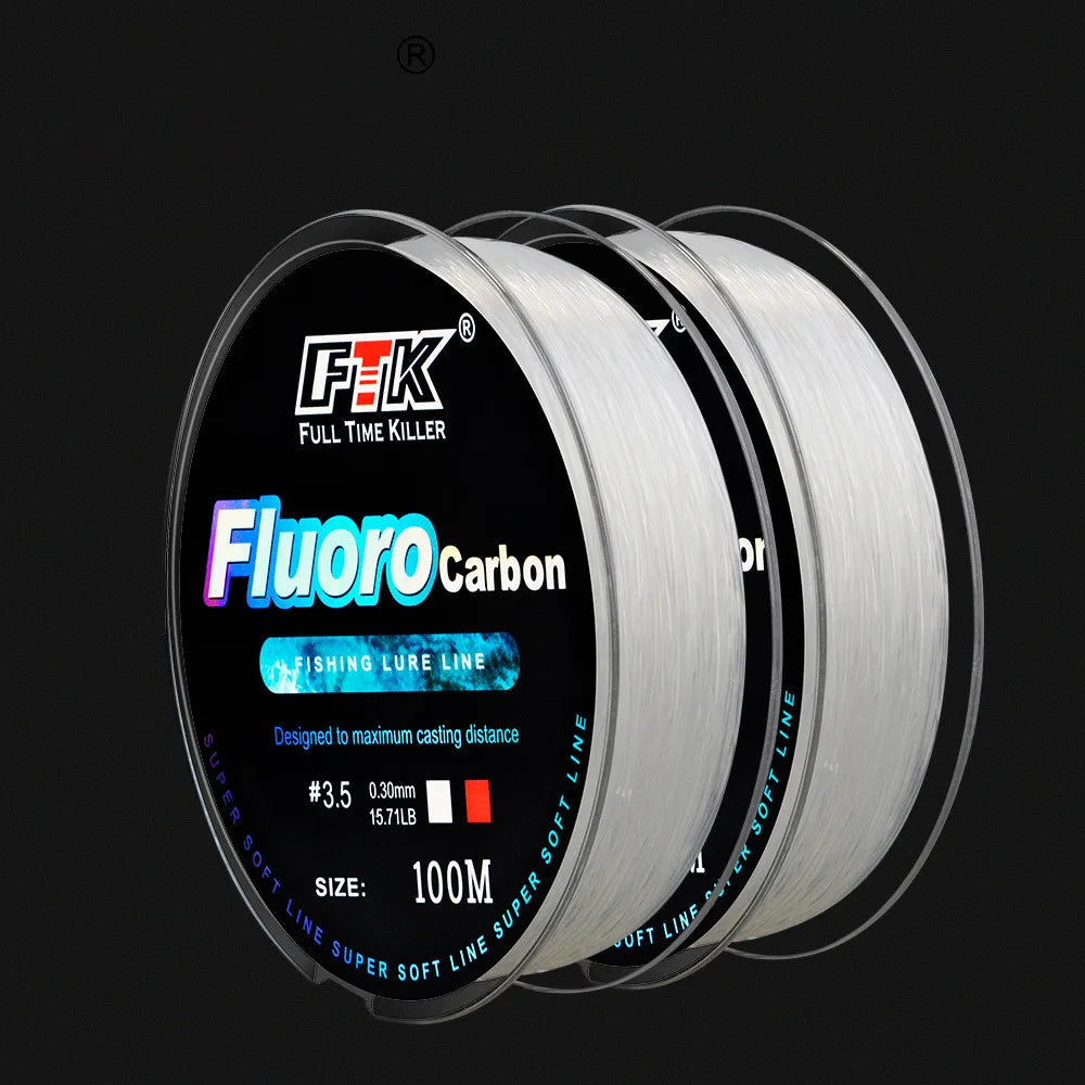 100m Fluorocarbon Bait Fishing Line – Carbon Fiber Fishing Line for All Types of Fishing