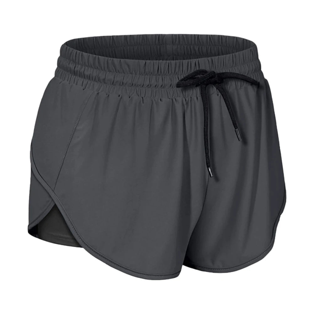 Women's High Waist Double-Layer Workout Shorts