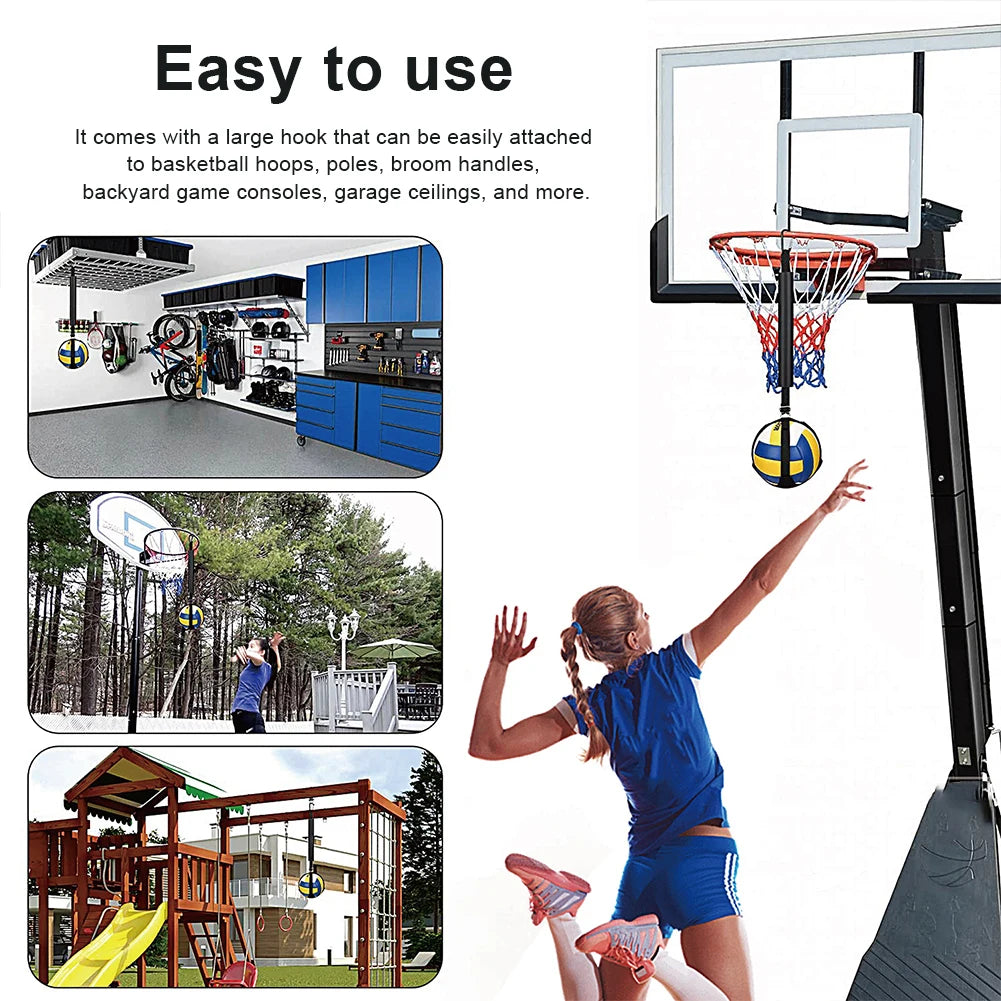 Volleyball Spiking Training Aid with Adjustable Belt & Bouncing Rope