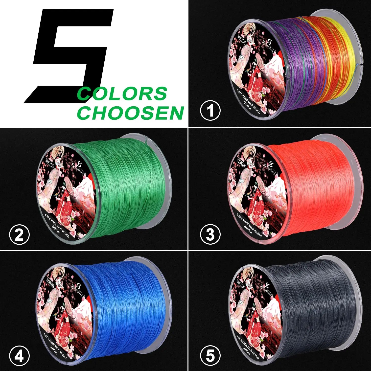 Sougayilang 8-Strands Braided Fishing Line – 100M & 300M Multifilament PE Line